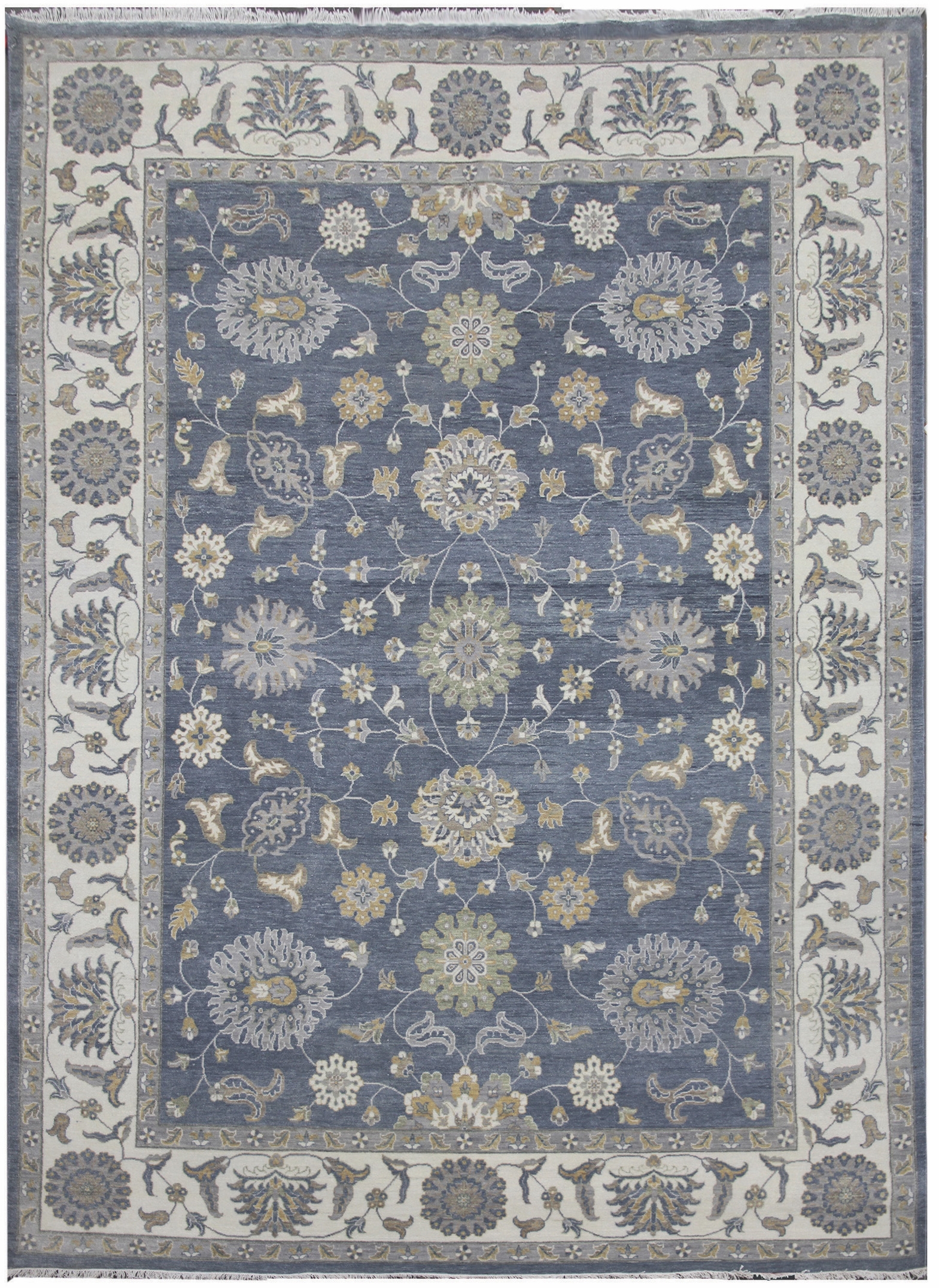 Diamond Carpets koberce Ručně vázaný kusový koberec Diamond DC-ZIGLER Jeans blue/ivory - 120x170 cm