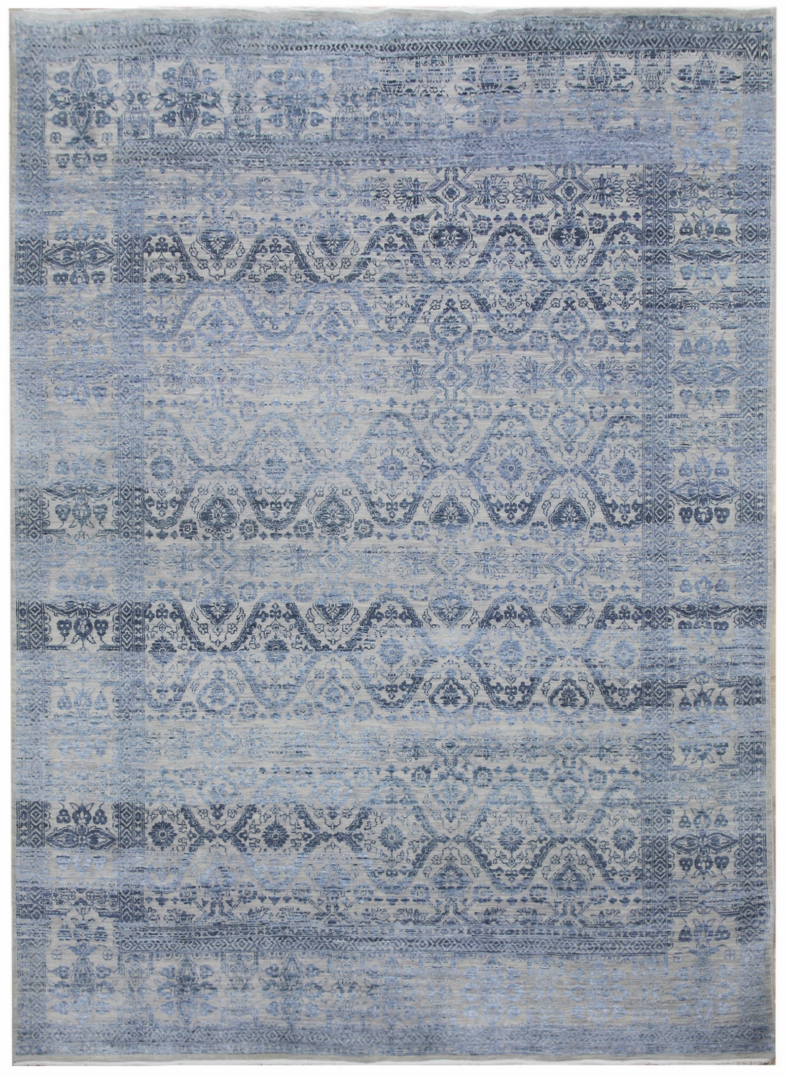 Diamond Carpets koberce Ručně vázaný kusový koberec Diamond DC-HALI B Silver/blue - 160x230 cm