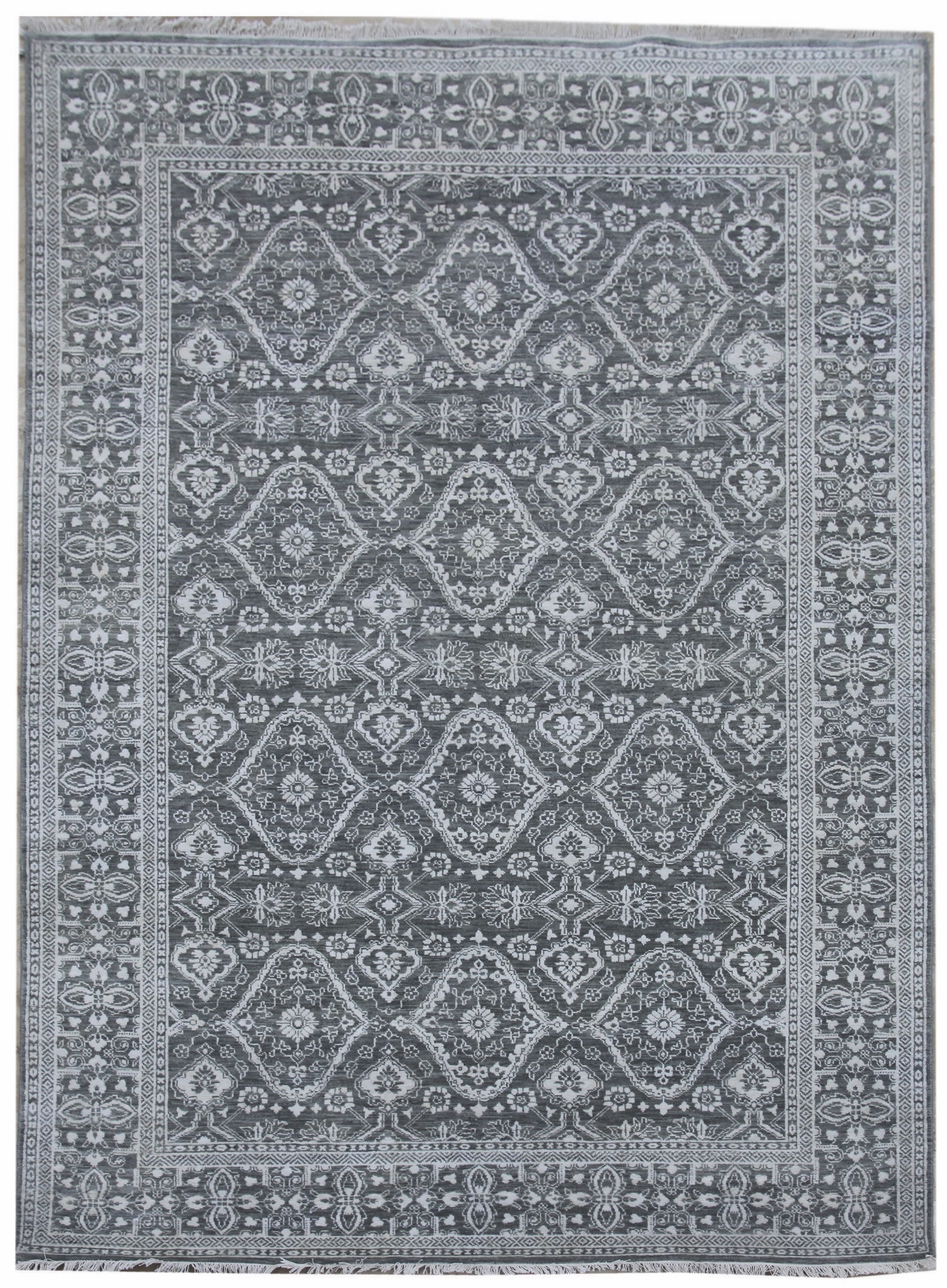 Diamond Carpets koberce Ručně vázaný kusový koberec Diamond DC-HALI B Grey/silver - 275x365 cm