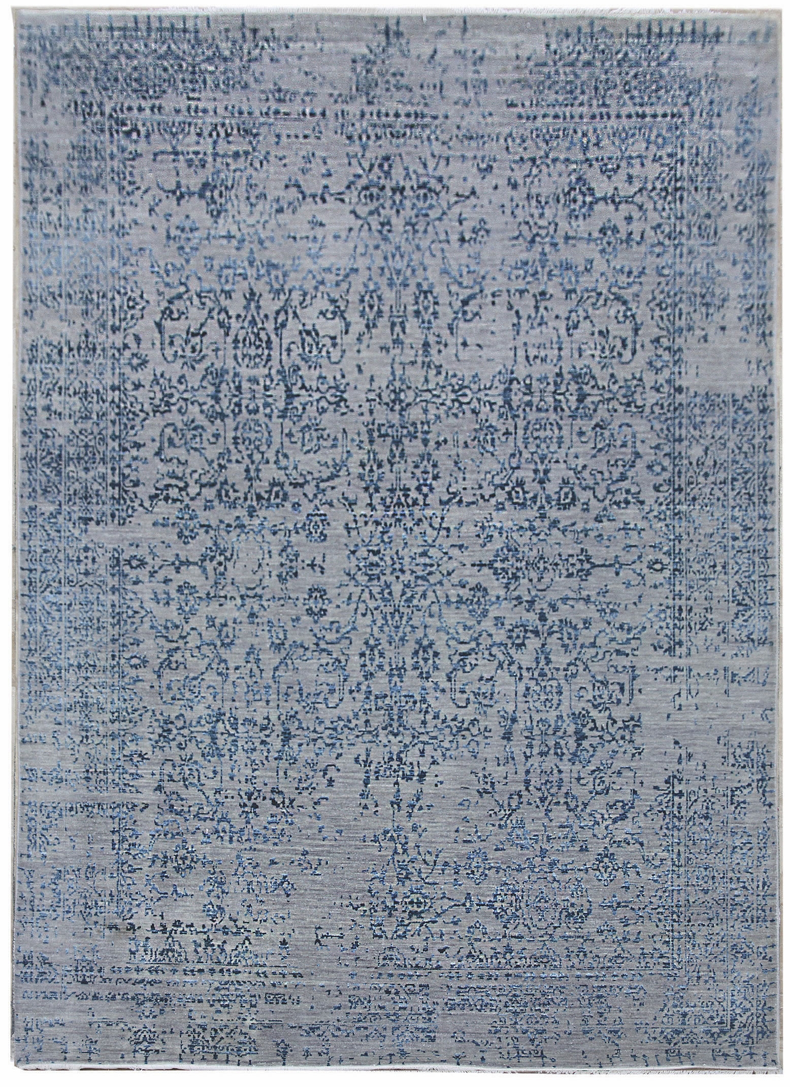 Diamond Carpets koberce Ručně vázaný kusový koberec Diamond DC-JK 1 Silver/blue - 365x457 cm