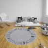 Dětský kusový koberec Flatweave 104887 Silver/Grey kruh