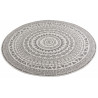 AKCE: 140x140 (průměr) kruh cm Kusový koberec Twin Supreme 103858 Grey/Cream – na ven i na doma