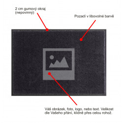 Rohožka s vlastním potiskem (logem) na míru MK415 Velour - na ven i na doma