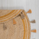 Kusový koberec Lunara Jute Circle Ochre