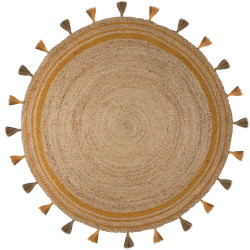 Kusový koberec Lunara Jute Circle Ochre