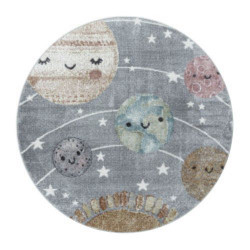 Dětský kusový koberec Funny 2105 grey kruh