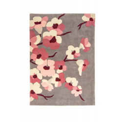 Ručně všívaný kusový koberec Infinite Blossom Charcoal/Pink
