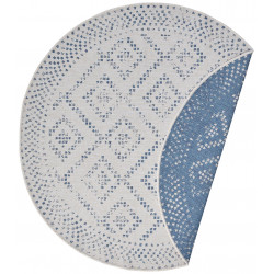 Kusový koberec Mujkoberec Original Nora 105006 Blue Creme kruh – na ven i na doma