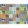 Dětský metrážový koberec Alphabet 129