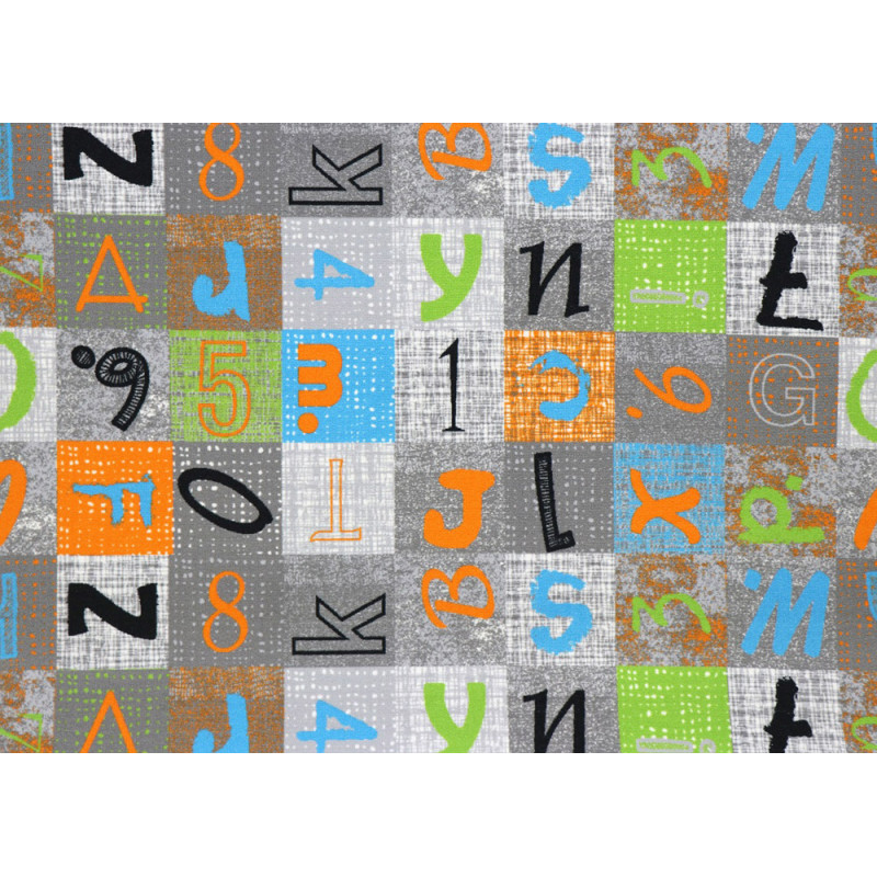 Dětský metrážový koberec Alphabet 129