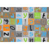 AKCE: 114x188 cm Dětský metrážový koberec Alphabet 129