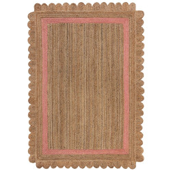 Kusový koberec Grace Jute Natural/Pink