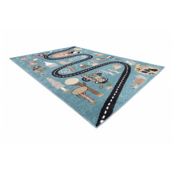 Dětský kusový koberec Fun Route Street animals blue