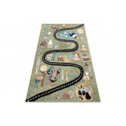 Dětský kusový koberec Fun Route Street animals green