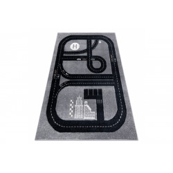 Dětský kusový koberec Fun Track grey