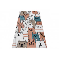 Dětský kusový koberec Fun Gatti Cats pink