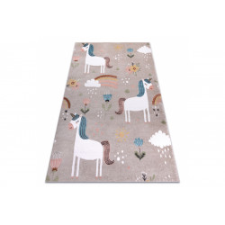Dětský kusový koberec Fun Unicorn with rainbow beige