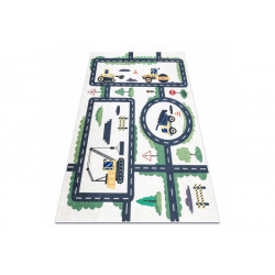 Dětský kusový koberec Bambino 2223 Streets cars cream