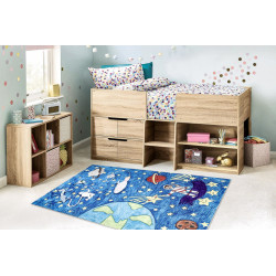 Dětský kusový koberec Bambino 2265 Rocket Space blue
