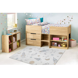 Dětský kusový koberec Bambino 1278 Space rocket cream