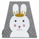 Dětský kusový koberec Petit Bunny grey