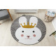Dětský kusový koberec Petit Bunny grey kulatý
