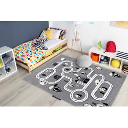 Dětský kusový koberec Petit Town streets grey