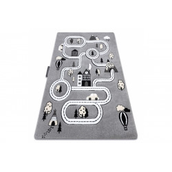 Dětský kusový koberec Petit Town streets grey