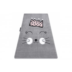 Dětský kusový koberec Petit Cat crown grey