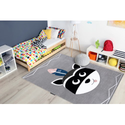 Dětský kusový koberec Petit Raccoon mukki grey