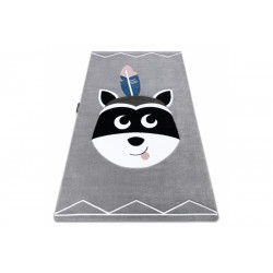Dětský kusový koberec Petit Raccoon mukki grey