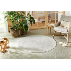 Kusový koberec Braided 105553 Light Melange kruh – na ven i na doma