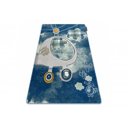 Dětský kusový koberec Petit Helicopter blue