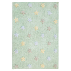AKCE: 120x160 cm Bio koberec kusový, ručně tkaný Tricolor Stars Soft Mint