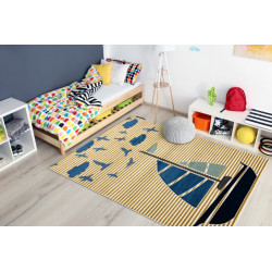 Dětský kusový koberec Petit Sail boat gold