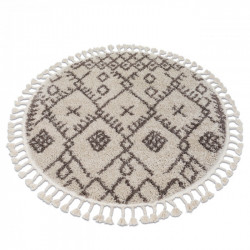 Kusový koberec Berber Tanger B5940 cream and brown kruh