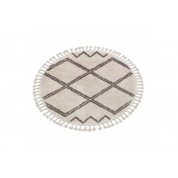 Kusový koberec Berber Asila cream and brown kruh