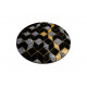 Kusový koberec Gloss 400B 86 3D geometric black/gold kruh