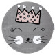 Dětský kusový koberec Petit Cat crown grey kruh