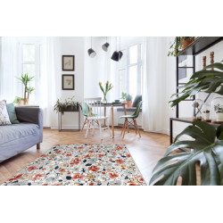 Kusový koberec Botanic 65239 flowers grey – na ven i na doma