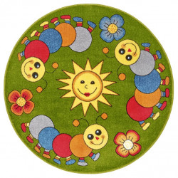 AKCE: 133x133 (průměr) kruh cm Dětský koberec New Adventures 105307 Green Yellow
