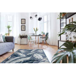 Kusový koberec Botanic 65242 Feathers navy – na ven i na doma