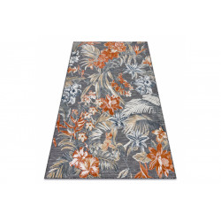 Kusový koberec Botanic 65262 flowers black – na ven i na doma