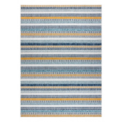 Kusový koberec Cooper Sisal Stripes 22238 ecru/navy – na ven i na doma