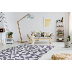 Kusový koberec Sion Sisal Triangles 22373 ecru/blue-pink – na ven i na doma