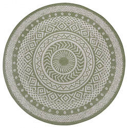 AKCE: 120x120 (průměr) kruh cm Kusový koberec Flatweave 104858 Green/Cream