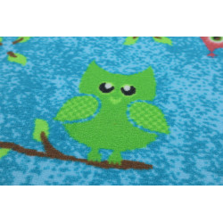 Dětský kusový koberec Sovička Silk 5298 tyrkys