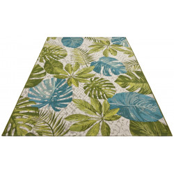 Kusový koberec Flair 105617 Tropical Leaves Turqouise Green – na ven i na doma