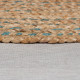 Kusový koberec Capri Jute Natural/Blue kruh