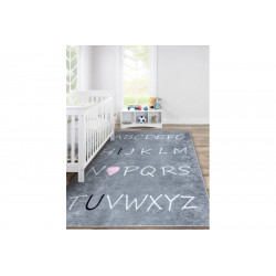 Dětský kusový koberec Junior 52106.801 Alphabet grey